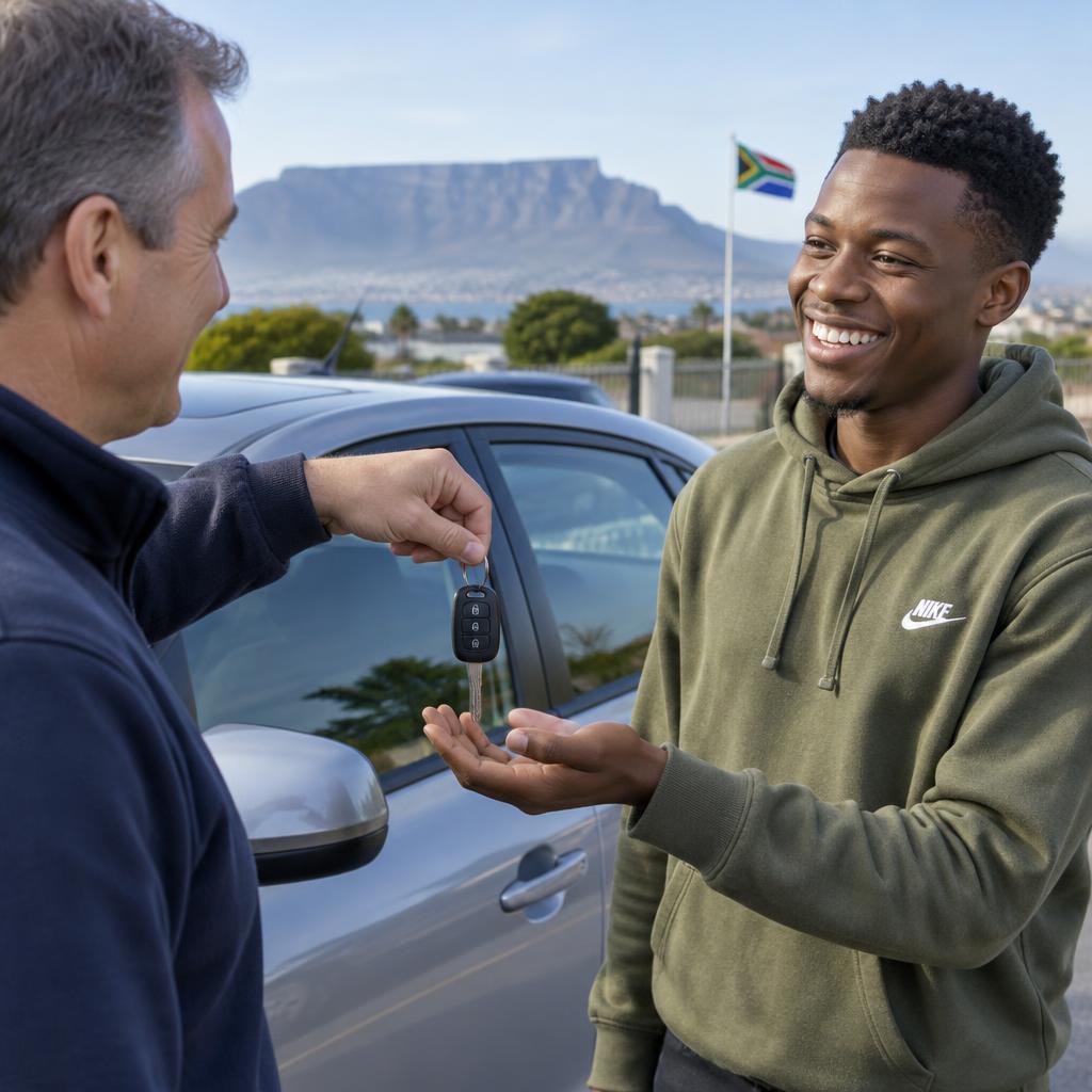 Car owner handing keys to a driver